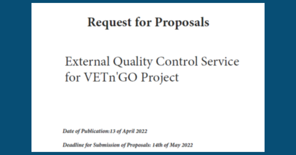 Call for Tender – External Quality Control Services (VETn’Go)